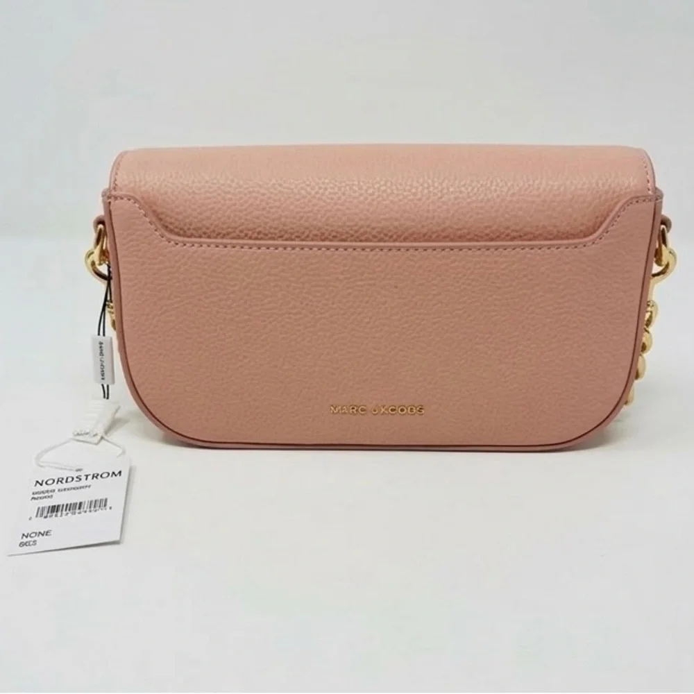 Marc Jacobs Blush Pink Pebbled Leather Crossbody with Gold Chain